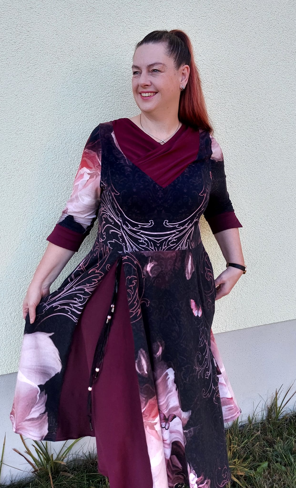 Kleid Valentina mit Godet Gr. 48-56 beamerfähig